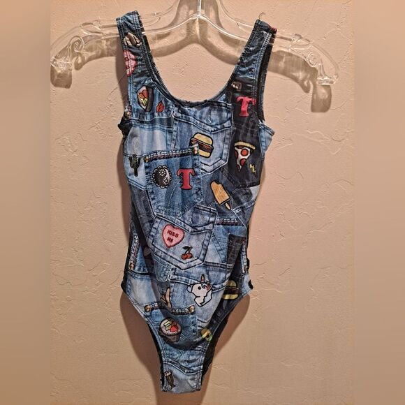 Terez Pocket Print One-Piece Swimsuit Size 14 - Picture 1 of 7